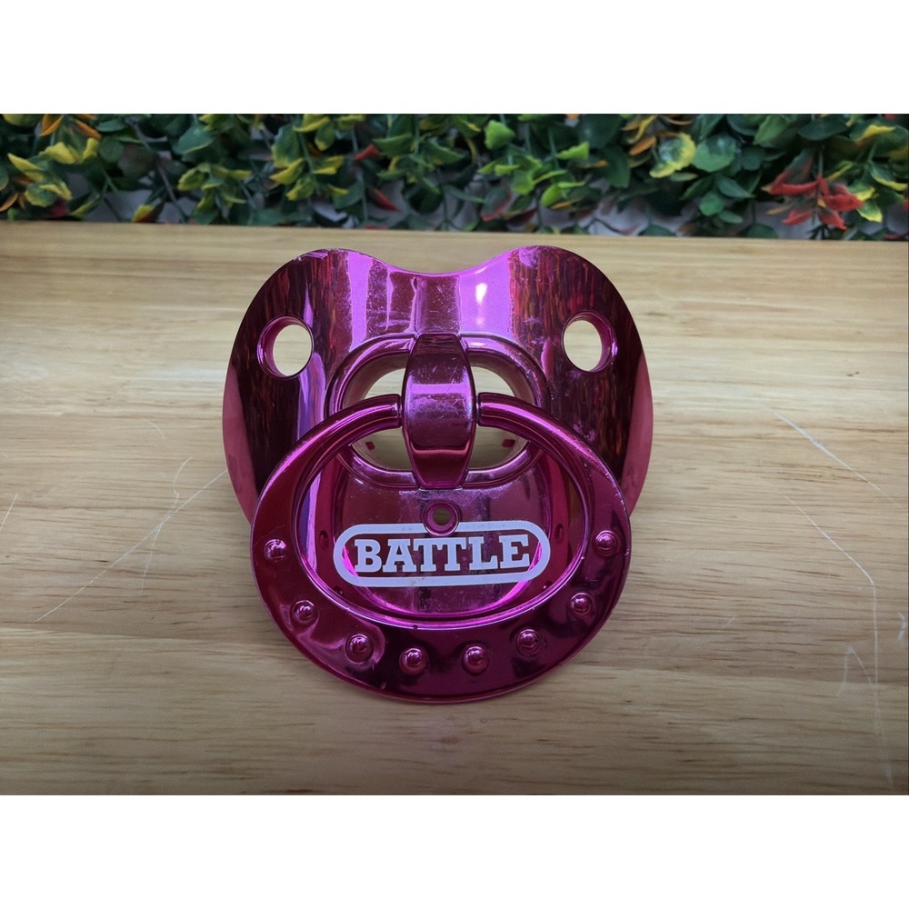 Battle Sports Binky Oxygen Lip Protector Mouthguard Reflective Chrome Pink‎